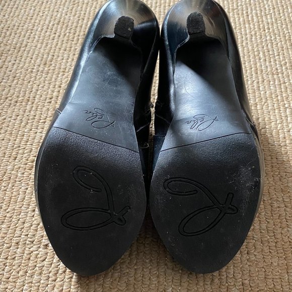 Reba Leather Heel Booties w/Buckle - Picture 5 of 5